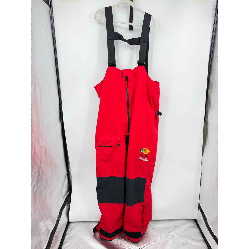 Bass Pro Shops 100MPH Gore-Tex Fishing Bibs Mens 2XL Red Waterproof Overalls